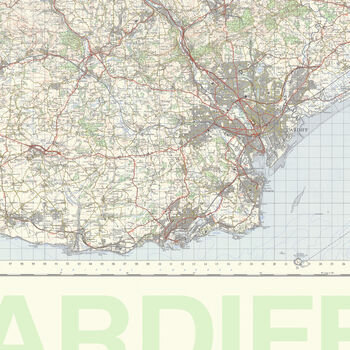 Personalised Cardiff Map Print Wales Art Gift, 6 of 9