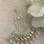 White Pearl Gold Plated Pearl Passa/Jhumar Headpiece, thumbnail 2 of 6