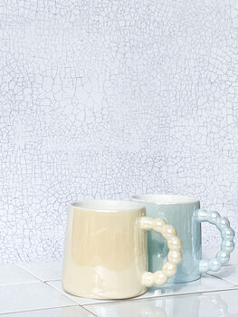 Glazed Pearl Ceramic Mug Blue, 6 of 7