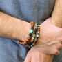 Turquoise, Wood And Lava Stone Men's Bracelet Set, thumbnail 2 of 8