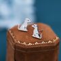 Sterling Silver Cute Puppy Dog Stud Earrings, thumbnail 2 of 11