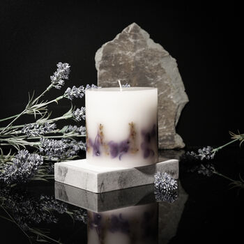 Botanical Pillar Scented Candle, Rose Or Lavender, 2 of 8