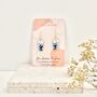 Delicate Blue Floral Handmade Clay Dangle Earrings, thumbnail 5 of 6