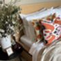 Oblong Velvet Ikat Cushion Orange Spot, thumbnail 6 of 6