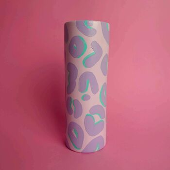 Pastel Leopard Print Hand Painted Tall Vase, 3 of 7