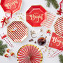 Gold Foiled Candy Cane Stripe Paper Plates Red And Gold, thumbnail 3 of 3