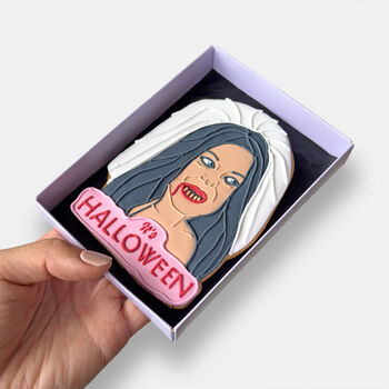 Hallow Mean Zombie Bride Halloween Letterbox Iced Cookie, 3 of 11