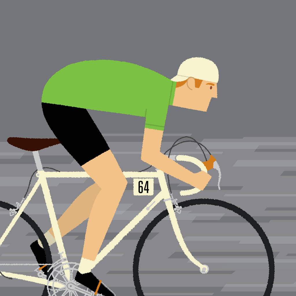 personalised cycling art green jersey by gumo | notonthehighstreet.com