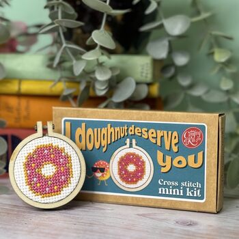 I Doughnut Deserve You Mini Cross Stitch Kit, 2 of 4