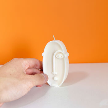 Tall Oval Face Candle And Minimalist Home Decor Gift, 3 of 7