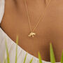 Elephant And Baby Gold Plated Necklace, thumbnail 6 of 11