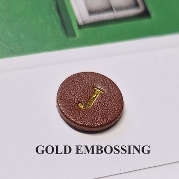 Wide Personalised Leather Bracelet With Gold Button, 8 of 12