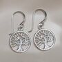 Sterling Silver Dangly Tree Of Life Earrings, thumbnail 6 of 10