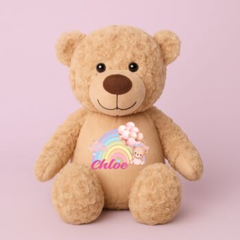 Personalised Pink Baby Rainbow Large Bear, 10 of 12