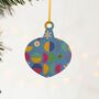 Christmas Tree Decoration, Bright Geometric Set Of Four, thumbnail 3 of 4