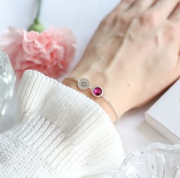 50th Birthday Bracelet – Birthstone And Initial Gift For Her, 5 of 7