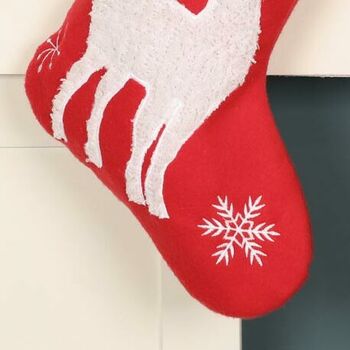 Personalised Red Reindeer Stocking, 5 of 5