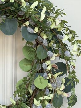 Faux Eucalyptus And Pussy Willow Foliage Wreath, 2 of 2
