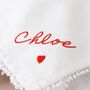 Personalised Name Embroidered White Linen Napkin, thumbnail 2 of 4