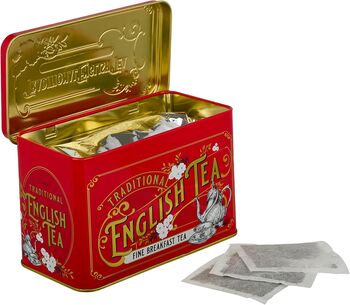 Vintage Victorian Berry Red Tea Tin 40 Teabags, 2 of 3