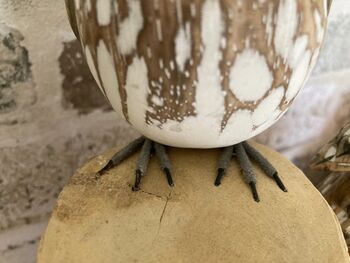 Hand Carved Wooden Owl Figurine Woodland Home Decor Ornament Figurine Gift, 4 of 8