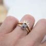 18ct Gold Emerald Cut Salt And Pepper Diamond Ring, thumbnail 4 of 4