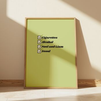 Customisable Worldwide Cigarettes And Alcohol Oasis Print Red / Oasis Live 25 Wall Art / Oasis UK And Dublin Tour Memorabilia / Oasis Print, 2 of 4