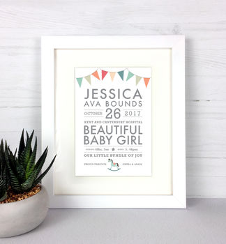Personalised Baby Details Print, 8 of 10