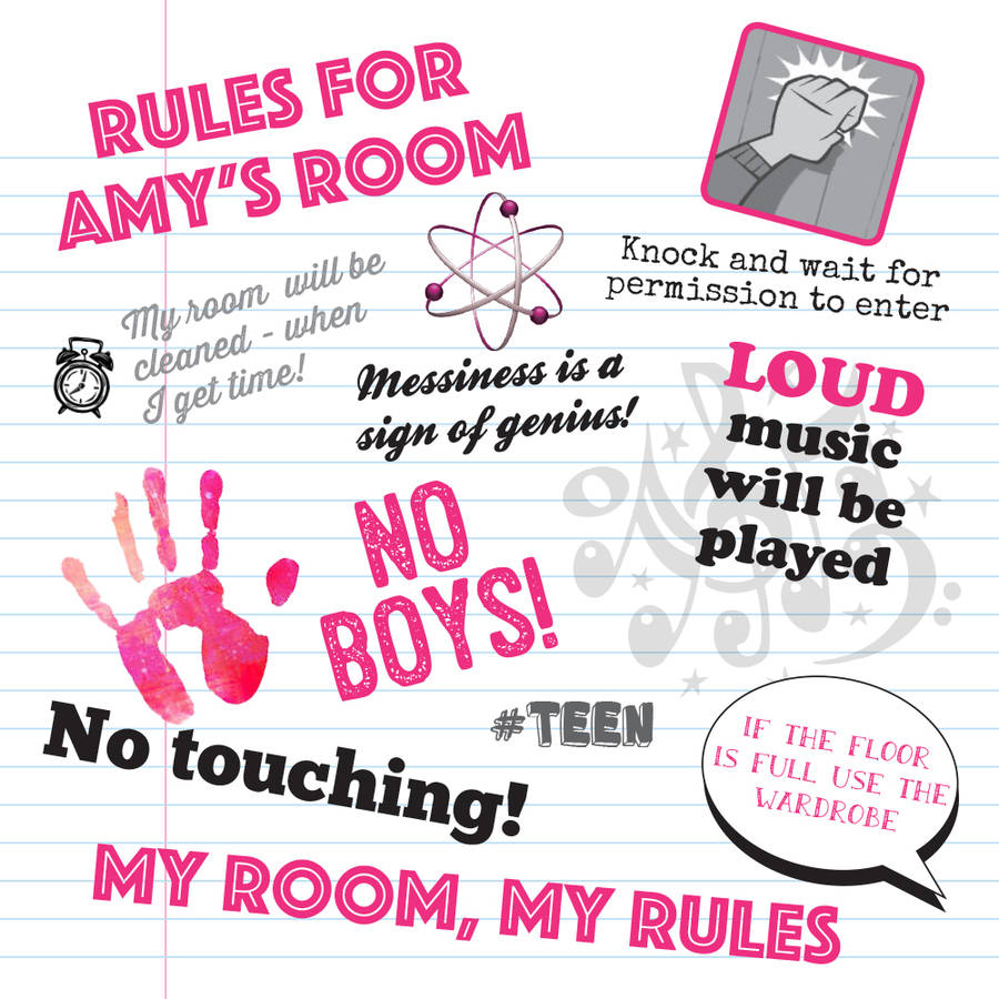 Teenager Personalised Bedroom Rules By Applemint Designs