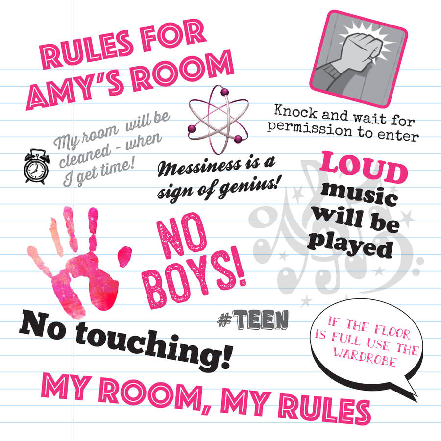 My room rules poster