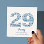 Blue Star Personalised 29th Birthday Card, thumbnail 1 of 6