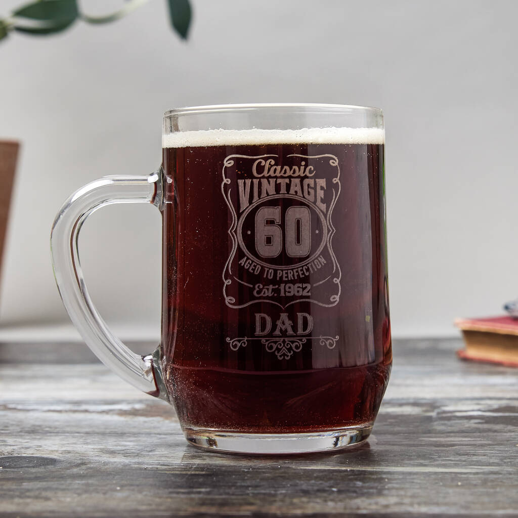 Personalised 60th Birthday Pint Glass, 1 of 9