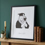Graduate Line Drawing Portrait Print, thumbnail 1 of 5