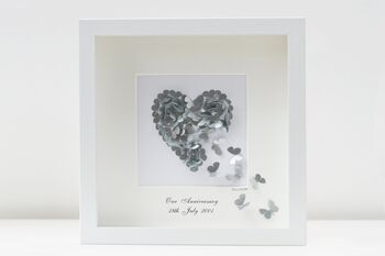 Butterfly Silver Wedding Anniversary Framed Print, 4 of 5