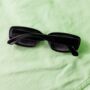 Glossy Black Rounded Rectangle 90s Look Sunglasses, thumbnail 3 of 3