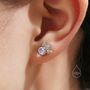 Sterling Silver Moonstone And Leaf Motif Stud Earrings, thumbnail 6 of 12