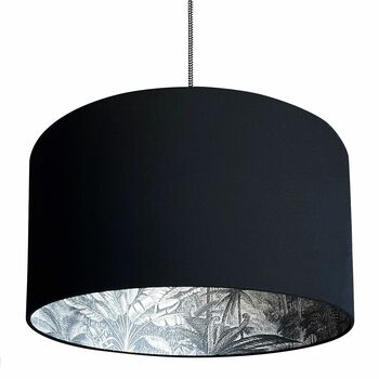 Charcoal Vintage Rainforest Lampshades In Jet Black, 2 of 6