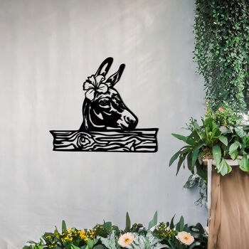 Donkey Garden Wall Art Gift For Outdoor Metal Decor Display, 4 of 10