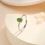 Sterling Silver Natural Jasper Jade Droplet Ring, thumbnail 3 of 11