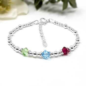 Family Birthstones Bracelet Sterling Silver, 2 of 3