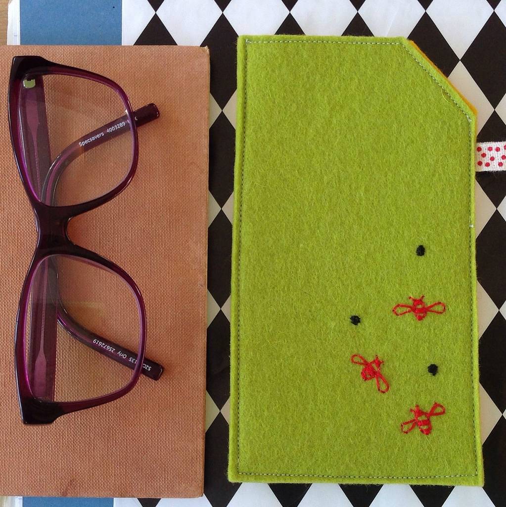 Handmade Glasses Case In Bumblebee Design By The Accidental Stitcher
