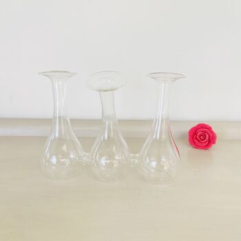 Glass Flower / Bud Vase ~ Set Of Three, 4 of 8
