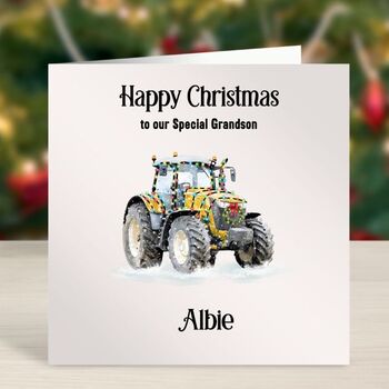 Tractor Christmas Card, 2 of 4