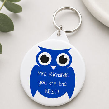 Personalised Owl Teacher Keyring, 2 of 3