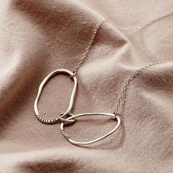 Fine Organic Personalised Interlinking Hoops Necklace, 7 of 9