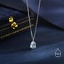 Sterling Silver Aquamarine Blue Pear Cut Cz Pendant Necklace, thumbnail 1 of 11