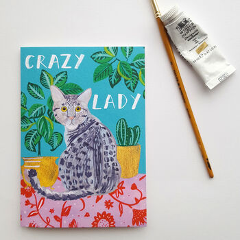 Crazy Cat Lady Greetings Card, 2 of 6