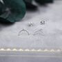 Sterling Silver Delicate Curved Bar Stud Earrings, thumbnail 5 of 12