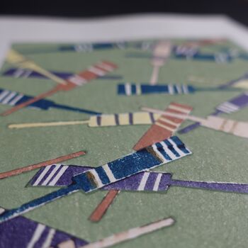 Green Cricket Bat Art Print, 3 of 9