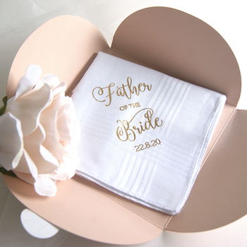 Father Of The Bride Wedding Day Handkerchief Gift, 2 of 6